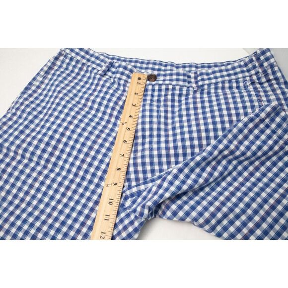 Brooks Brothers Shorts Mens W35 Blue Gingham Plaid Flat Front - Picture 8 of 10